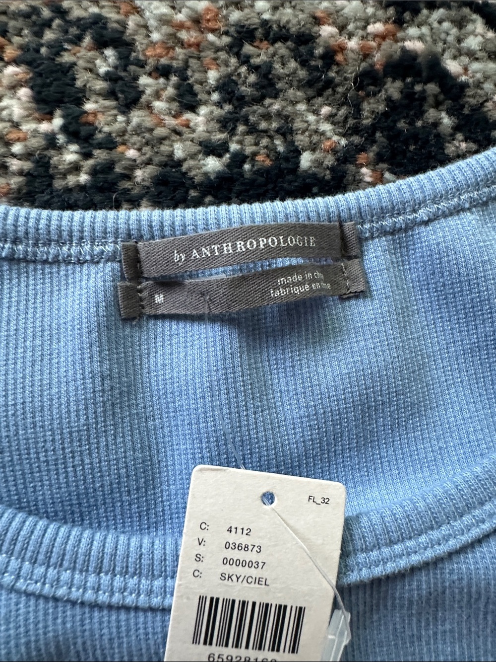 Anthropologie Long Sleeve Ribbed Top - Picture 3 of 3